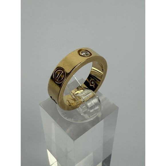 Cartier LOVE Classic Ring Band 18k Yellow Gold & Diamonds 52 Size 6 - Picture 1 of 5